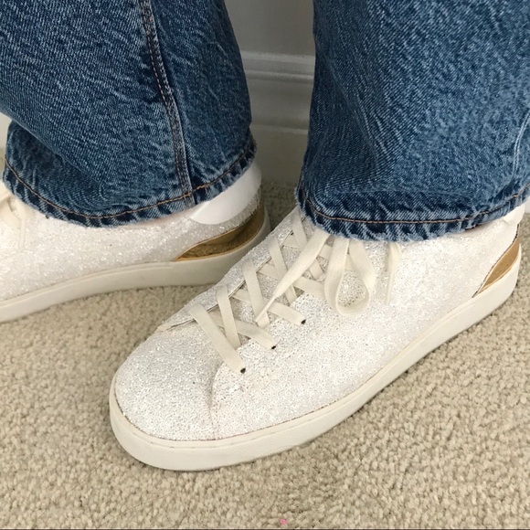 NINE WEST WHITE SPARKLY SNEAKERS - Picture 4 of 4